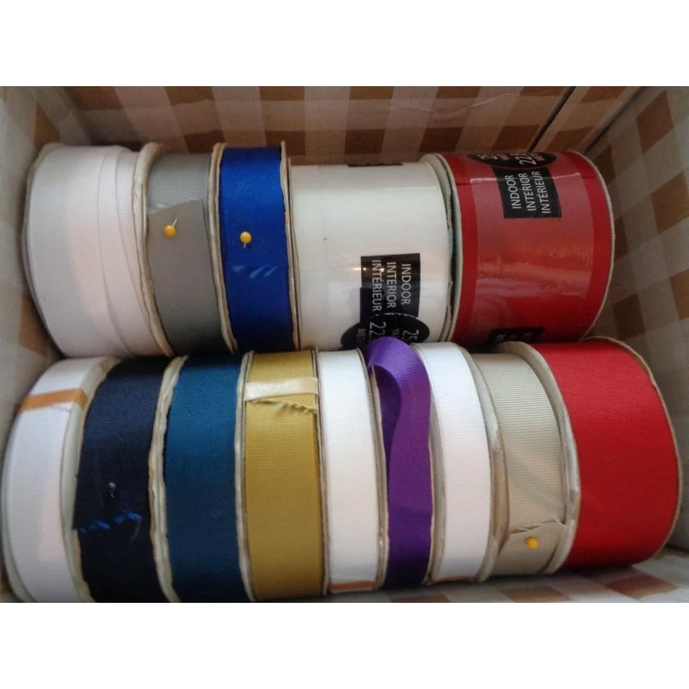Lot of 14 Grosgrain Ribbon Rolls Trim Notions